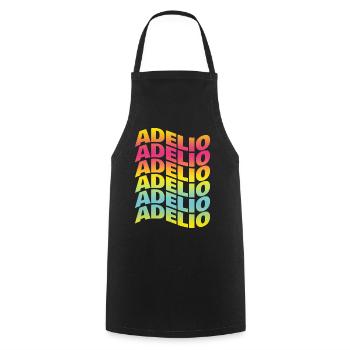 t-shirt Adelio text wave effect wave text - Cooking Apron - black - Front - AI Model Male 185 dark (185cm)