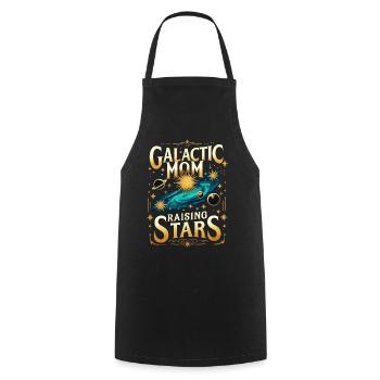 Galactic Mom Raising Stars - Cooking Apron - black - Front - AI Model Male 185 dark (185cm)