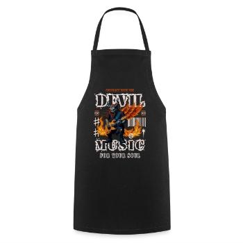 Musique rock diabolique - Tablier de cuisine - noir - Devant - AI Model Male 185 dark (185cm)
