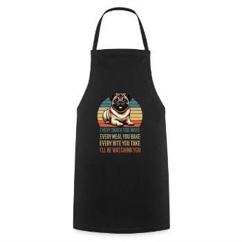 Every Snack you make Mops Möpse Mopsbesitzer - Kochschürze - Schwarz - Vorne - AI Model Male 185 dark (185cm)