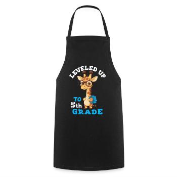 Leveled up to 5th grade - Funny Giraffe - Cooking Apron - black - Front - AI Model Male 185 dark (185cm)