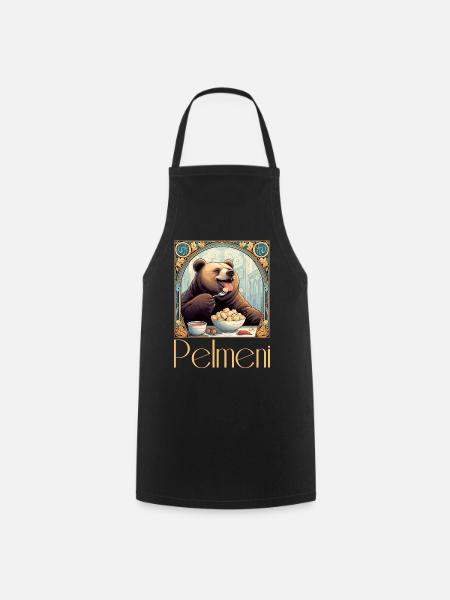 Pelmeni Bär russisch Geschenk - Kochschürze - Schwarz