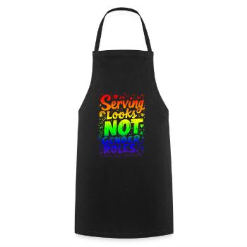 SERVIR L’APPARENCE, PAS LES RÔLES DE GENRE - Tablier de cuisine - noir - Devant - AI Model Male 185 dark (185cm)