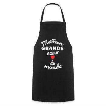 Ewiges Geschwistergeschenk mit Rouge-Herz - Kochschürze - Schwarz - Vorne - AI Model Male 185 dark (185cm)