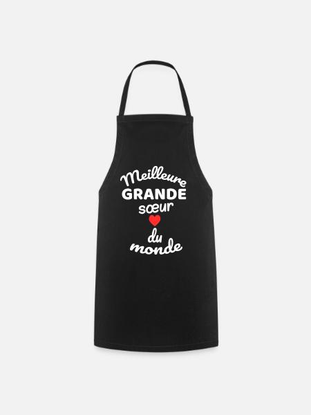 Eternal Sibling Gift with Rougé Heart - Cooking Apron - black