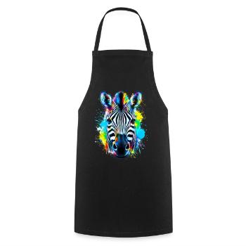 Zèbre - Tablier de cuisine - noir - Devant - AI Model Male 185 dark (185cm)