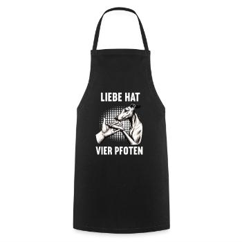 Liebe hat Vier Pfoten Whippet Windhund Whippets - Kochschürze - Schwarz - Vorne - AI Model Male 185 dark (185cm)