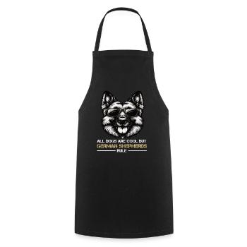 Tous les chiens sont des chiens de berger allemand cool - Tablier de cuisine - noir - Devant - AI Model Male 185 dark (185cm)