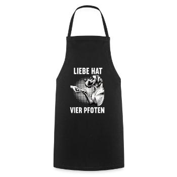 Liebe hat Vier Pfoten Deutsche Dogge Doggenhalter - Kochschürze - Schwarz - Vorne - AI Model Male 185 dark (185cm)