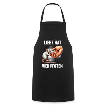 Liebe hat Vier Pfoten Ratte Ratten nagetier - Kochschürze - Schwarz - Vorne - AI Model Male 185 dark (185cm)