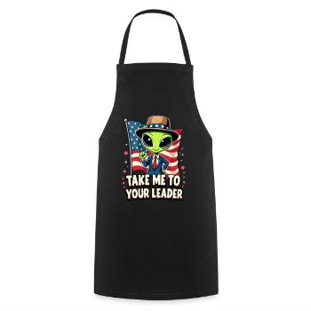 Emmenez-moi à votre leader USA Patriot Alien - Tablier de cuisine - noir - Devant - AI Model Male 185 dark (185cm)
