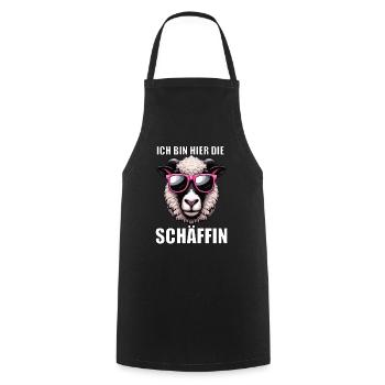 Ich Bin Hier Die Schäffin Walliser Schaf Schaf Mäh - Kochschürze - Schwarz - Vorne - AI Model Male 185 dark (185cm)