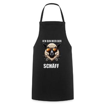 Ich Bin Hier Der Schäff Walliser Schaf Schafe Mäh - Kochschürze - Schwarz - Vorne - AI Model Male 185 dark (185cm)