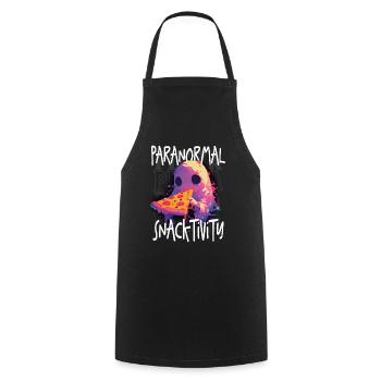 Paranormal Snacktivity - Cute Ghost Eating Pizza - Cooking Apron - black - Front - AI Model Male 185 dark (185cm)