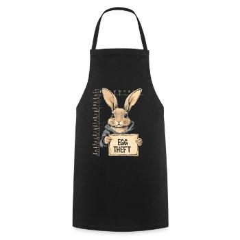 Hase Eierdieb Osterhase Mugshot Polizeifoto Ostern - Kochschürze - Schwarz - Vorne - AI Model Male 185 dark (185cm)