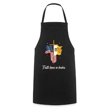 American and Vatican Flag - Cooking Apron - black - Front - AI Model Male 185 dark (185cm)