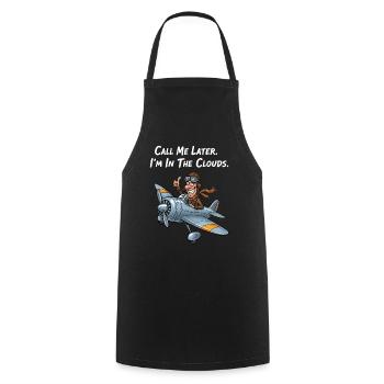 Funny Pilot: I'm in the clouds! - Cooking Apron - black - Front - AI Model Male 185 dark (185cm)