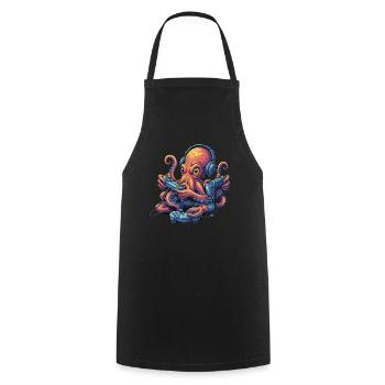 Gambling Octopus – My Gaming Octopus - Tablier de cuisine - noir - Devant - AI Model Male 185 dark (185cm)