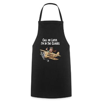 Above the Clouds: Airplane Airplane - Cooking Apron - black - Front - AI Model Male 185 dark (185cm)