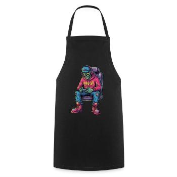 Undead Gamer : Zombie Gamer Trucker - Tablier de cuisine - noir - Devant - AI Model Male 185 dark (185cm)