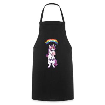 29+1 : Licorne pour ses 30 ans - Tablier de cuisine - noir - Devant - AI Model Male 185 dark (185cm)