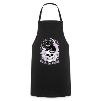 Motif de chats et d'os mystiques - Tablier de cuisine - noir - Devant - AI Model Male 185 dark (185cm)