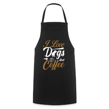 L’amour, le café et les chiens - Tablier de cuisine - noir - Devant - AI Model Male 185 dark (185cm)