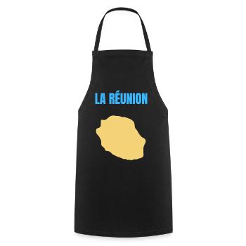 T-Shirt mit goldener Karte auf der Insel La Réunion - Kochschürze - Schwarz - Vorne - AI Model Male 185 dark (185cm)