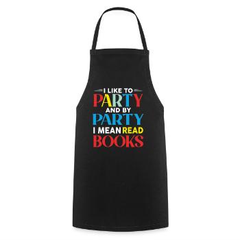 Bunte Leseparty Typo Design - Kochschürze - Schwarz - Vorne - AI Model Male 185 dark (185cm)