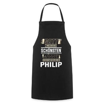 Philip der schönste Mann von Gott geformt Design - Kochschürze - Schwarz - Vorne - AI Model Male 185 dark (185cm)
