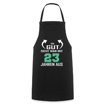 That's how good you look at 23 - Cooking Apron - black - Front - AI Model Male 185 dark (185cm)