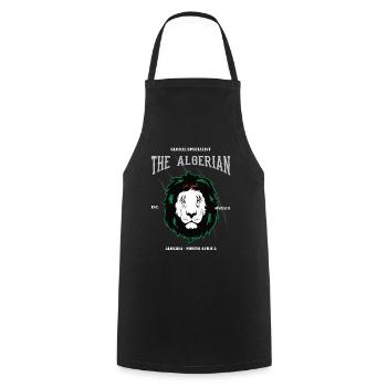 Le dessin du lion algérien – Proud Algeria - Tablier de cuisine - noir - Devant - AI Model Male 185 dark (185cm)