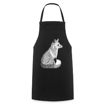 Renard vintage dessiné à la main - Tablier de cuisine - noir - Devant - AI Model Male 185 dark (185cm)