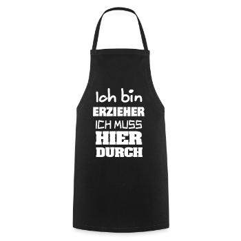 Éducateur - Tablier de cuisine - noir - Devant - AI Model Male 185 dark (185cm)