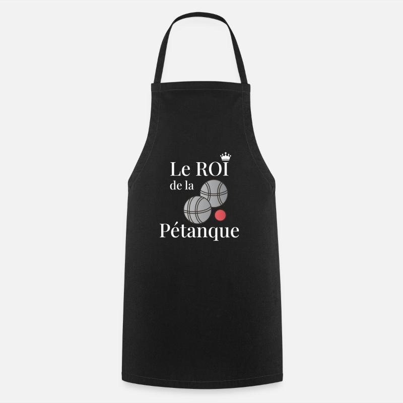 Le ROI de la Pétanque Cadeau Parfait Papi - Tablier de cuisine - noir