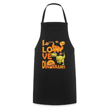 Love Dinosaures - Cooking Apron - black - Front - AI Model Male 185 dark (185cm)