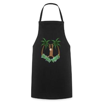 Ambiance de plage Paresseuse - Tablier de cuisine - noir - Devant - AI Model Male 185 dark (185cm)