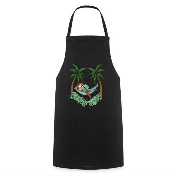 Hot to relax sloth beach - Cooking Apron - black - Front - AI Model Male 185 dark (185cm)