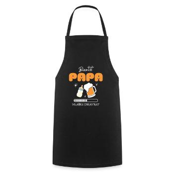 Bald kommt Daddy Humor Schwangerschaft mit Bier und Babyflasche - Kochschürze - Schwarz - Vorne - AI Model Male 185 dark (185cm)