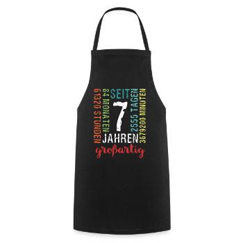 Great for 7 years - birthday seven 7. - Cooking Apron - black - Front - AI Model Male 185 dark (185cm)