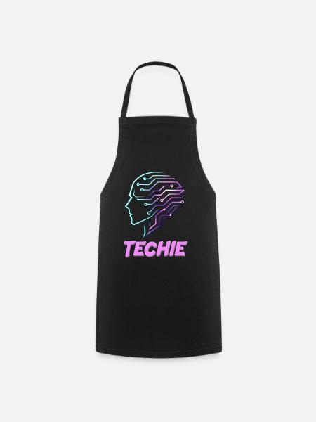 Neon Kopf Schaltkreis Techie - Kochschürze - Schwarz