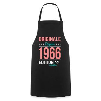 Original since 1966 – 60th anniversary - Cooking Apron - black - Front - AI Model Male 185 dark (185cm)