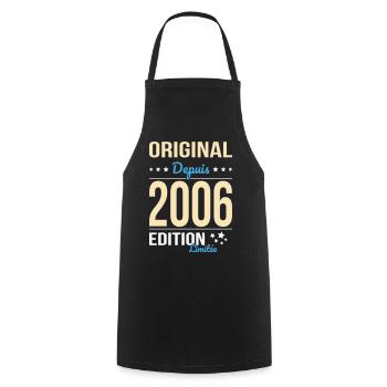 Original since 2006 – 20th anniversary - Cooking Apron - black - Front - AI Model Male 185 dark (185cm)