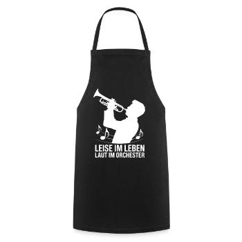Trumpet - Quiet in Life Loud in the Orchestra - Cooking Apron - black - Front - AI Model Male 185 dark (185cm)