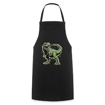 Tyrannosaur_electrique Dinosaure - Tablier de cuisine - noir - Devant - AI Model Male 185 dark (185cm)