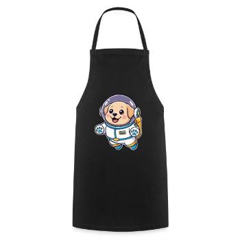 Golden Retriever Hund Weltraum-Astronaut niedlich - Kochschürze - Schwarz - Vorne - AI Model Male 185 dark (185cm)