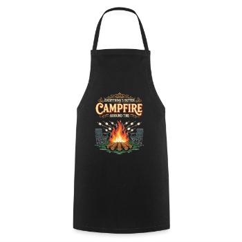 Camping Campfire Marshmallow Everything's Better - Tablier de cuisine - noir - Devant - AI Model Male 185 dark (185cm)