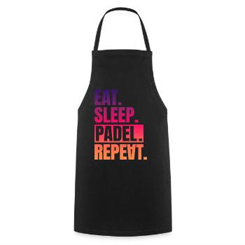 Eat Sleep Padel Repeat - Kochschürze - Schwarz - Vorne - AI Model Male 185 dark (185cm)