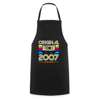 Original 2007: Hits rétro cassette - Tablier de cuisine - noir - Devant - AI Model Male 185 dark (185cm)