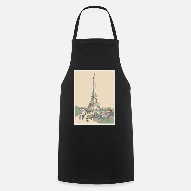 Paris Ride — Cycling Memory - Cooking Apron - black